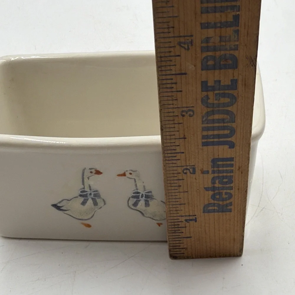 Vintage Geese & Ribbon Small Casserole Baking Dish Mini Loaf Pan USA